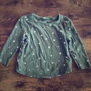 OLD NAVY Green Top with Hearts